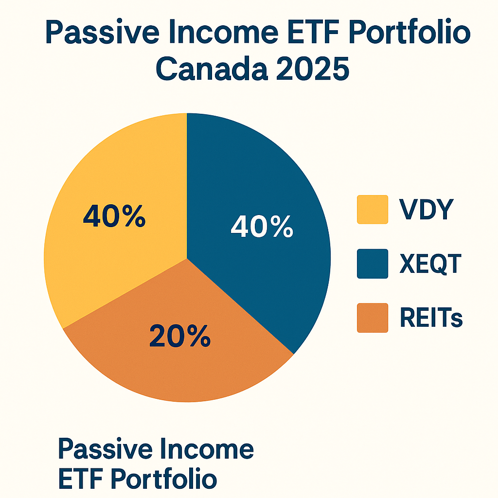 etf diversification pie chart Passive income ETF portfolio Canada 2025