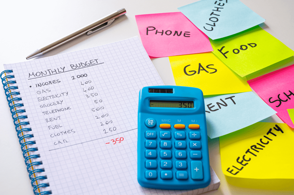 : Young Canadian tracking monthly spending using a budgeting app