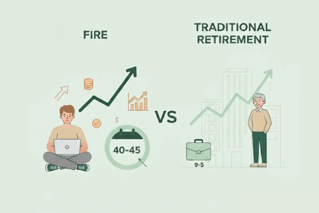 savings rate comparison graphic Savings rate differences between early and traditional retirement in Canada
