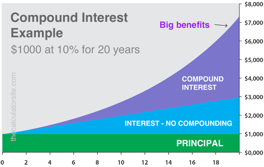 growth of first 1000 investment over time in canada