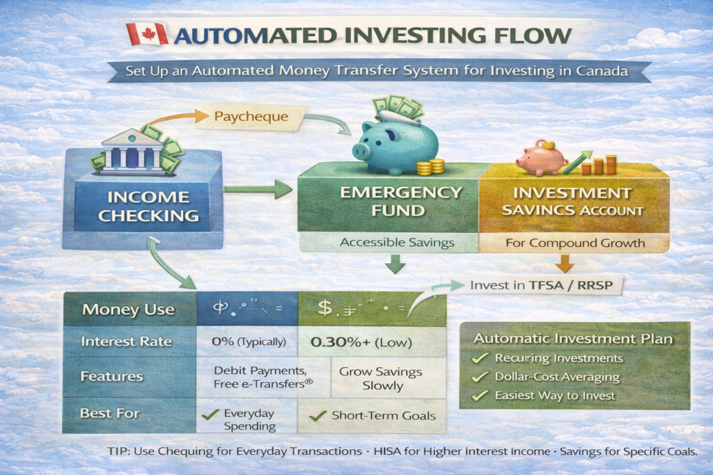 Automated investing flow visual automated money transfer system investing Canada