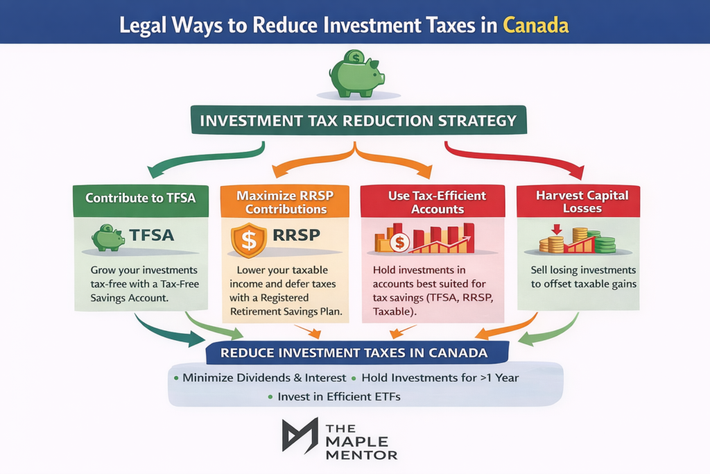 legal ways to reduce investment taxes in Canada strategy