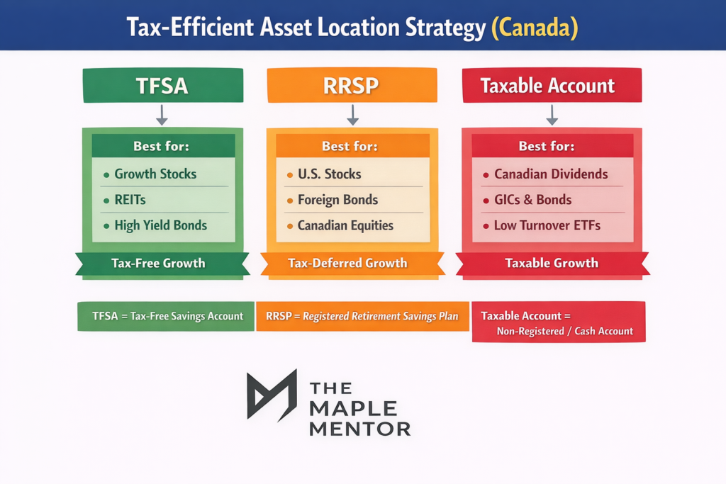 tax efficient asset location strategy Canada TFSA RRSP taxable