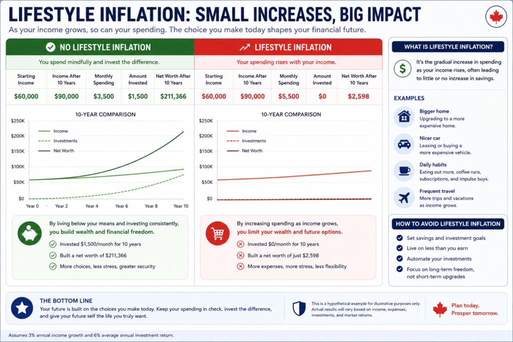 lifestyle inflation in Canada spending vs income growth