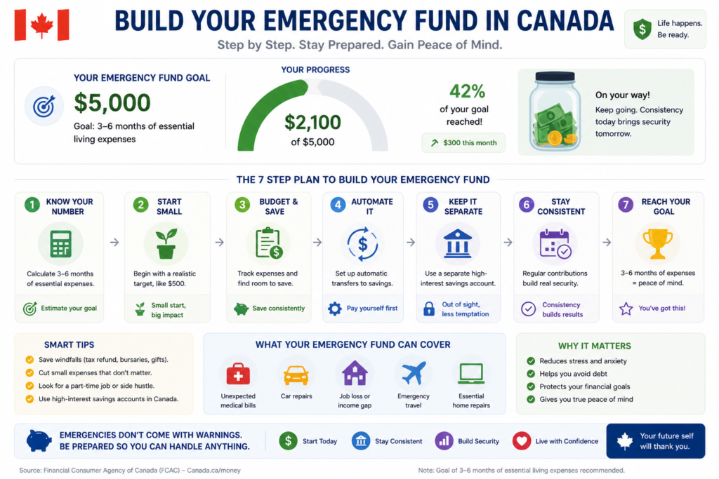 building emergency fund Canada step by step