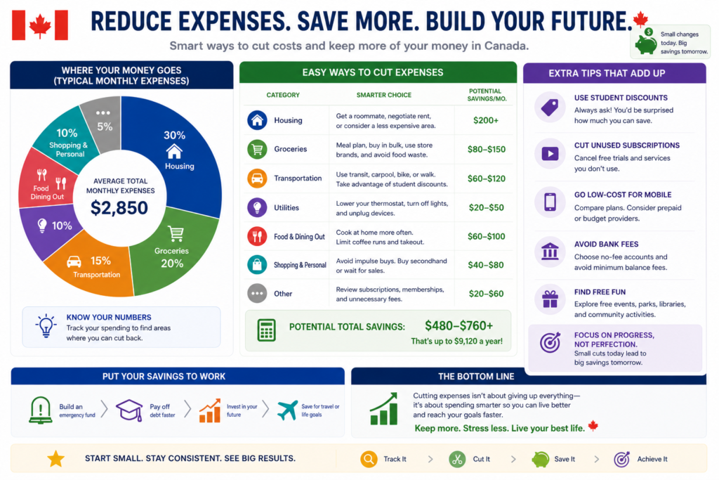 reducing expenses to save money Canada