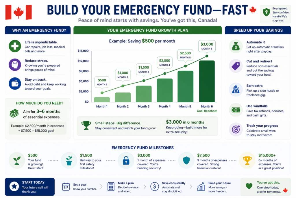 building emergency fund quickly Canada
