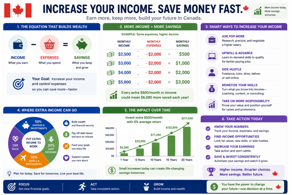 increasing income to save money fast Canada