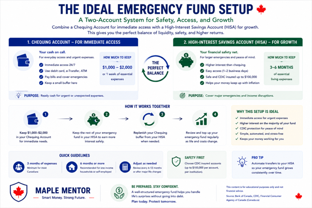 Ideal Emergency Fund Setup best emergency fund setup with chequing account and HISA Canada