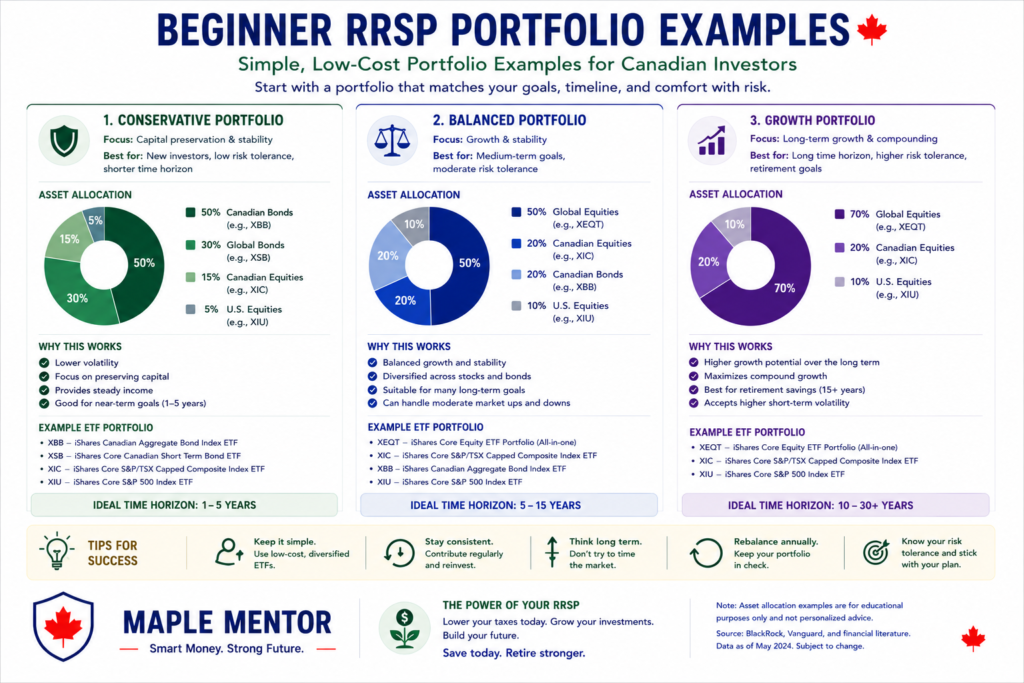 beginner RRSP portfolio examples for Canadian investors