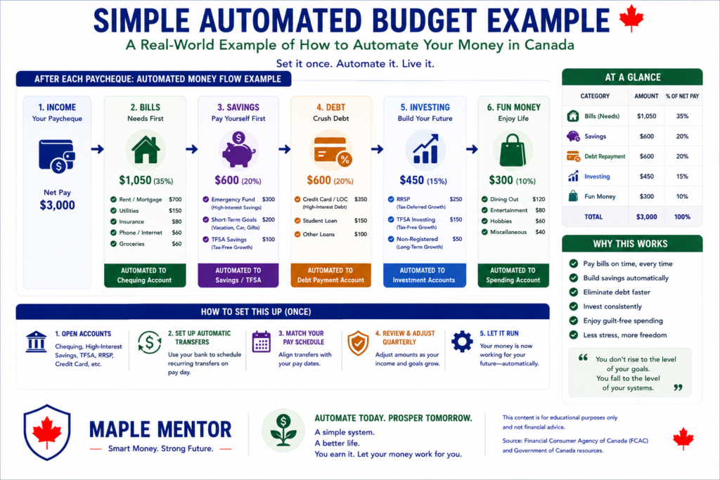 automate finances Canada budget automation example