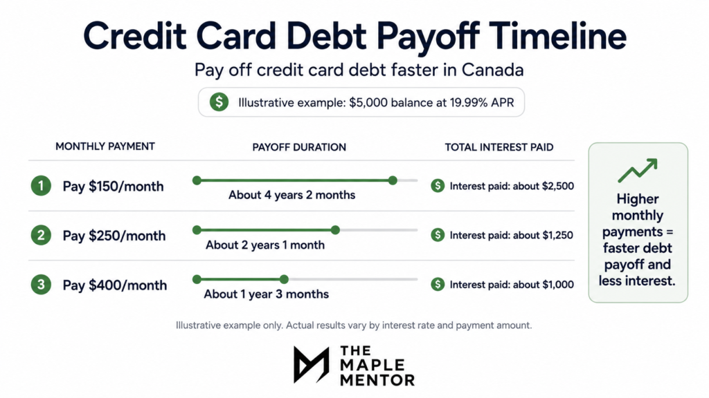 pay off credit card debt faster in Canada repayment timeline