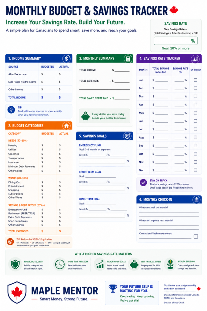increasing savings rate with budgeting Canada