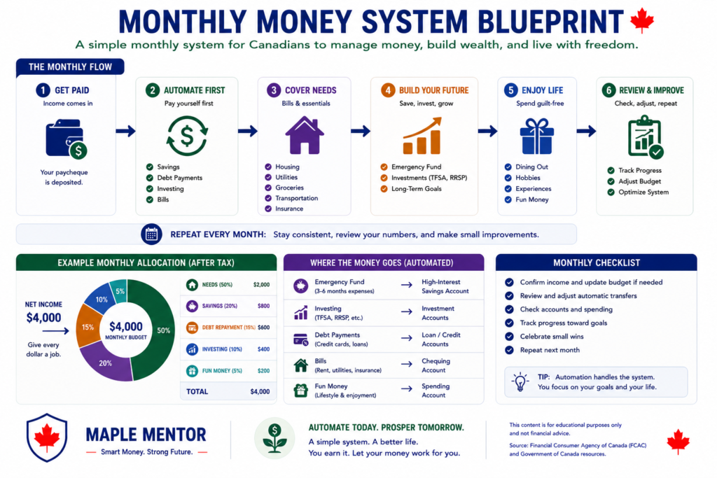 Monthly Money System Blueprint monthly money system Canada diagram