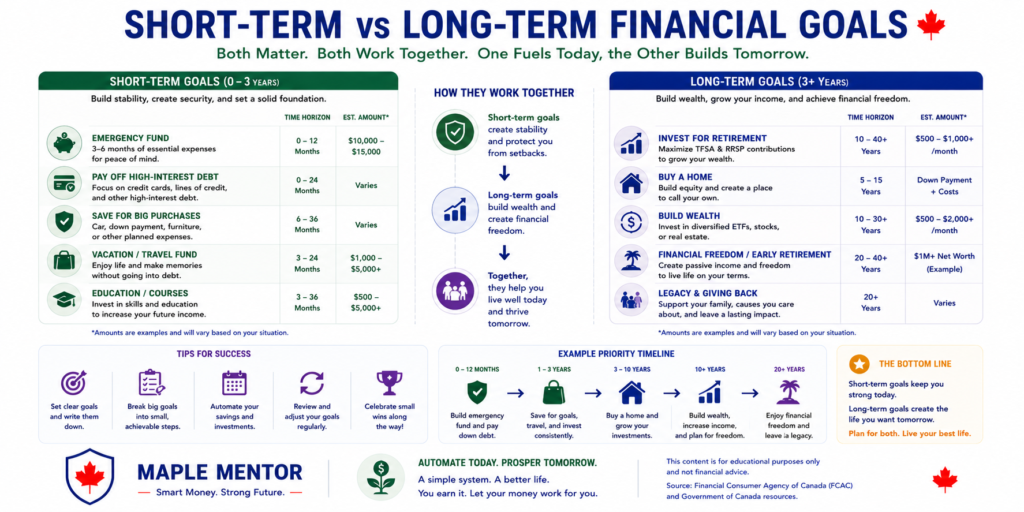 Short-Term vs Long-Term Financial Goals financial goals Canada timeline comparison