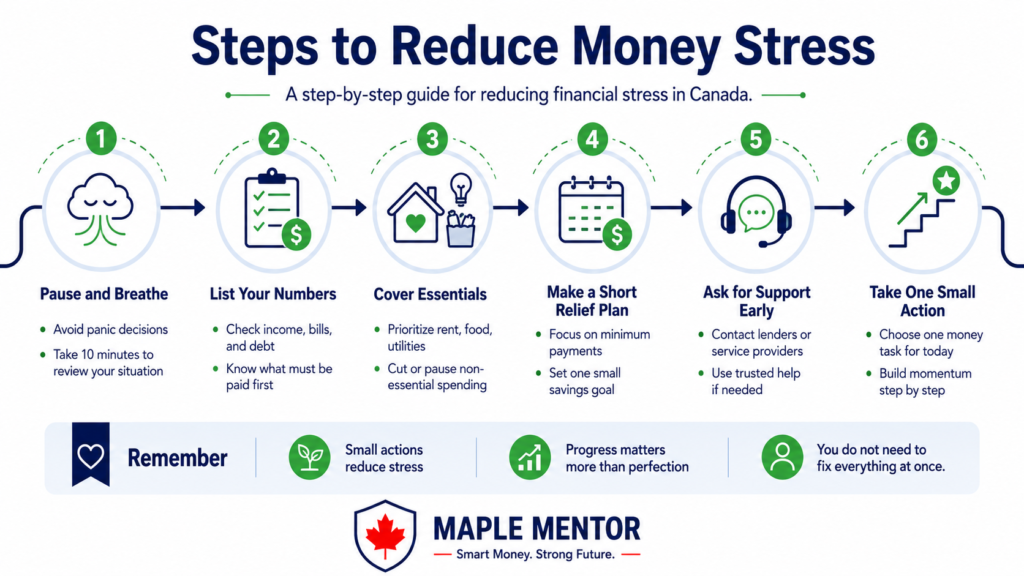 Steps to Reduce Money Stress financial stress Canada step by step guide
