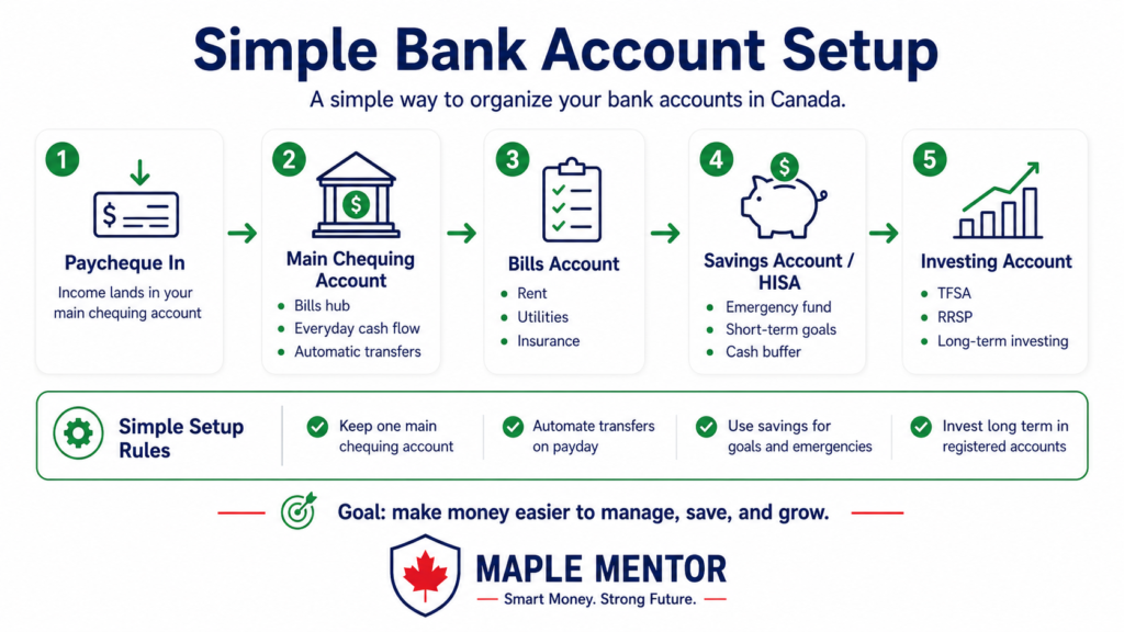 Simple Bank Account Setup organize bank accounts Canada diagram