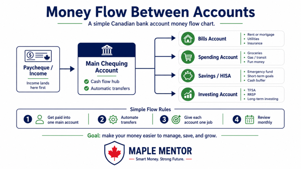 Money Flow Between Accounts Canadian bank account money flow chart