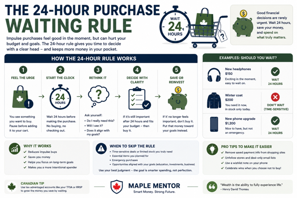 stop impulse spending in Canada with a waiting rule