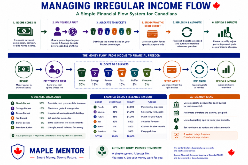 Managing Irregular Income Flow manage irregular income Canada financial flow chart