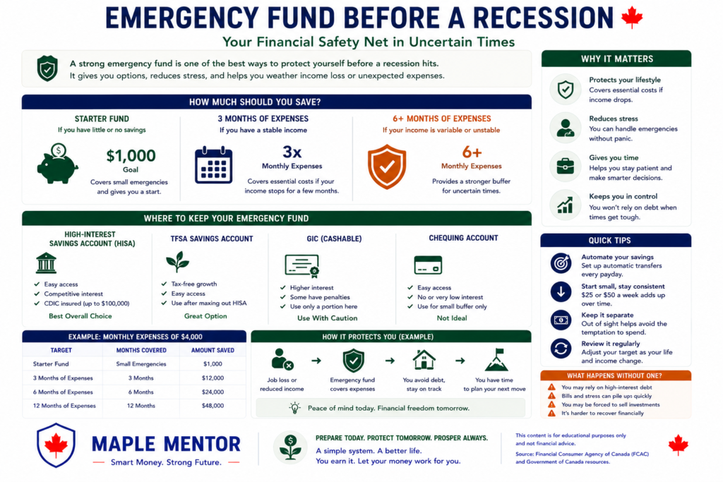 Emergency Fund Before a Recession prepare for a recession in Canada emergency fund strategy