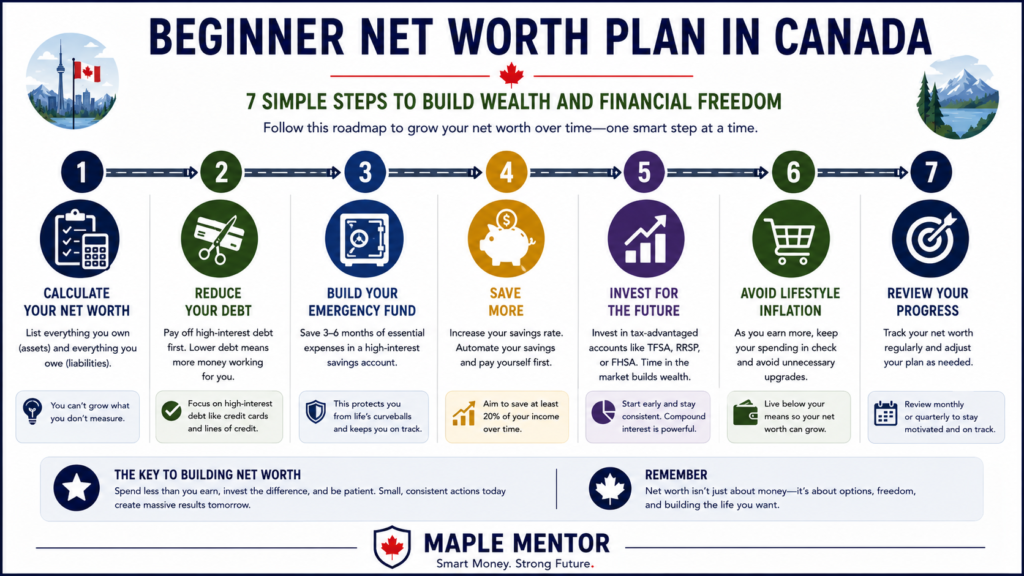 net worth plan Canada beginner wealth building steps