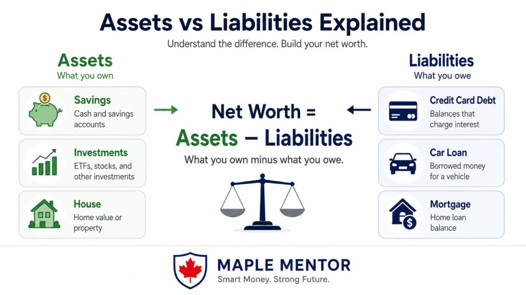 net worth plan Canada assets minus liabilities example