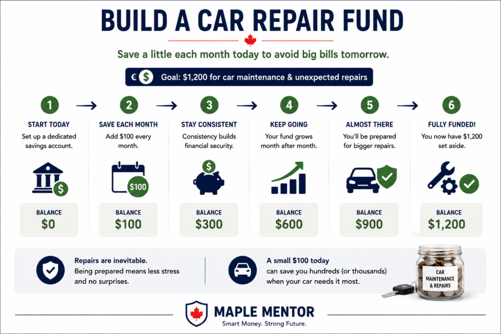 build a car repair fund save money on transportation Canada car repair savings fund