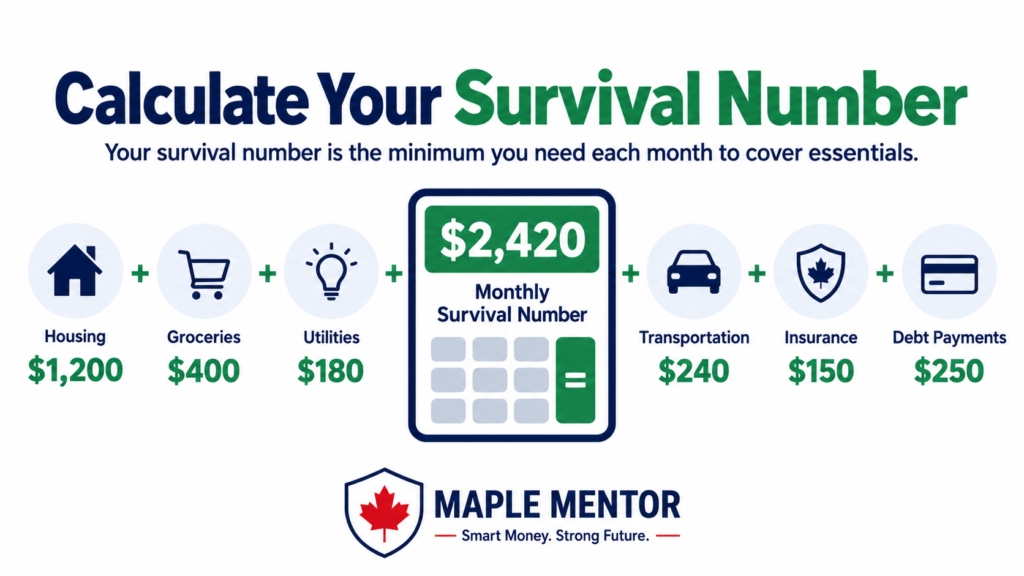 calculate your survival number bare-bones budget Canada monthly survival number