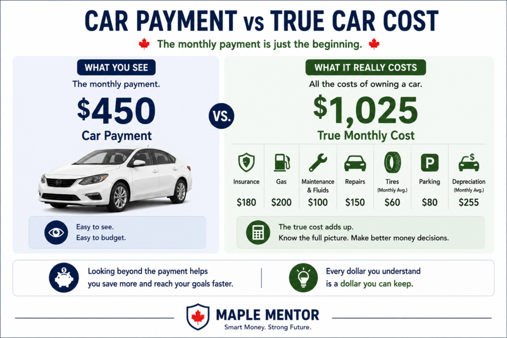 car payment vs true car cost ave money on transportation Canada true cost of car ownership