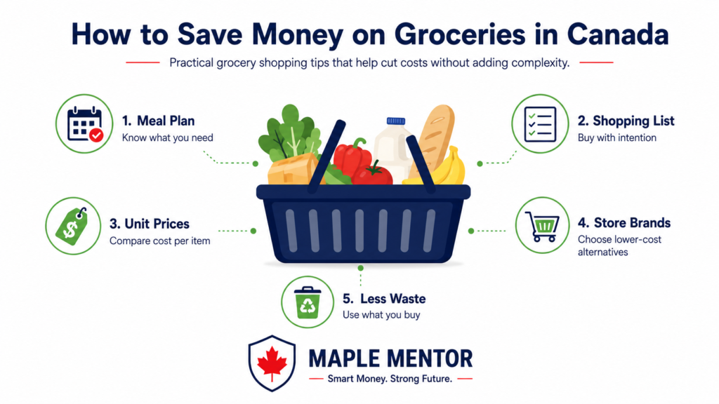 how to save money on groceries in canada save money on groceries Canada practical grocery shopping tips