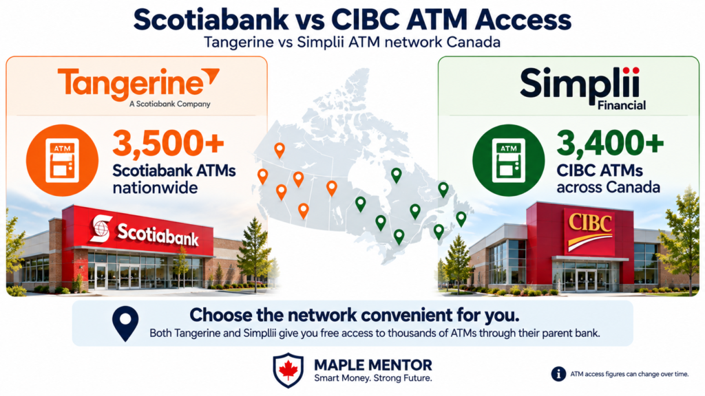 Tangerine vs Simplii ATM network Canada