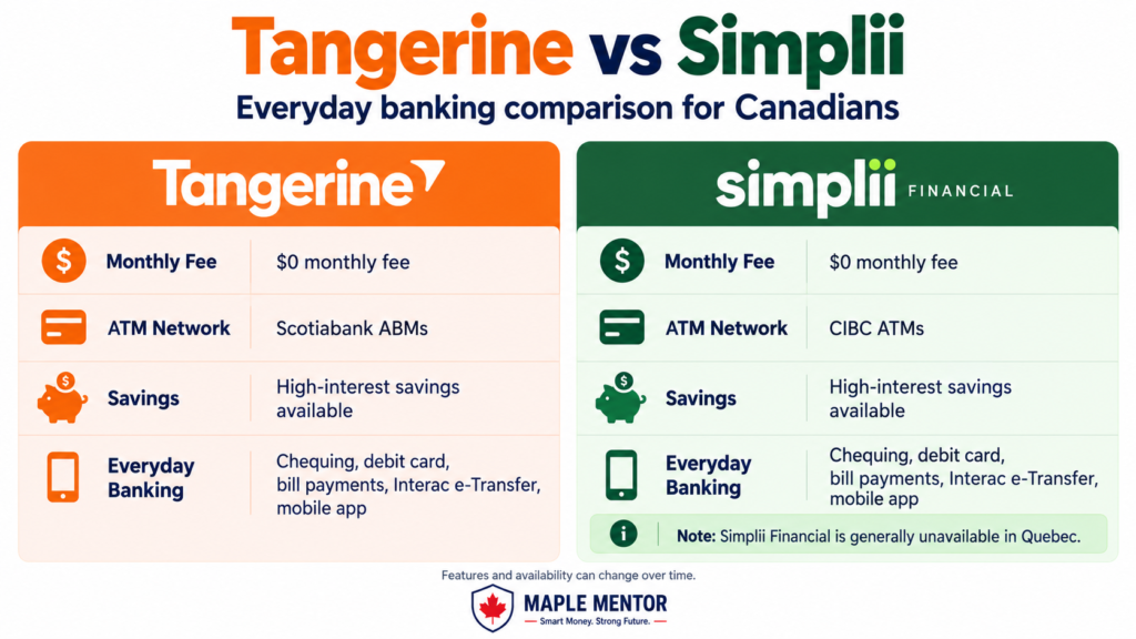 Tangerine vs Simplii Financial comparison Canada