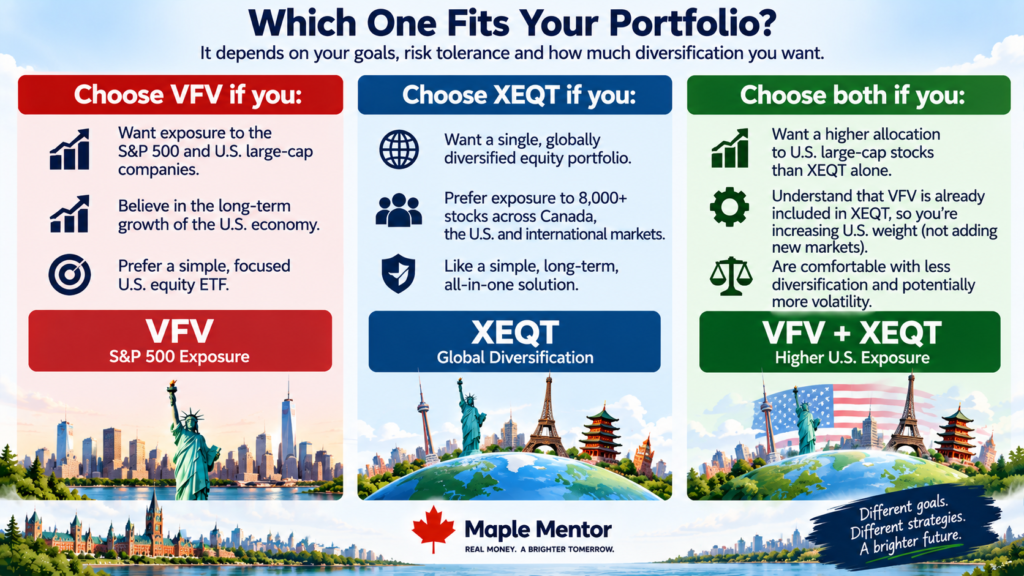 which one fits your portfolio VFV vs XEQT which ETF should Canadian investors choose