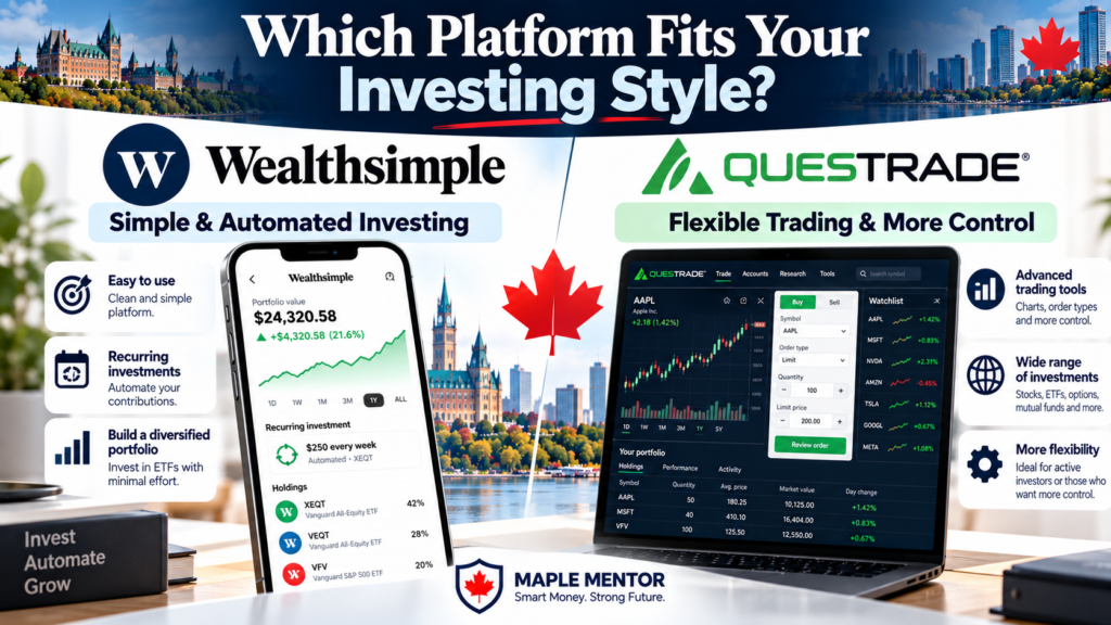 automated investing vs advanced trading tools Wealthsimple vs Questrade for beginners, automated ETF investing, and advanced trading in Canada