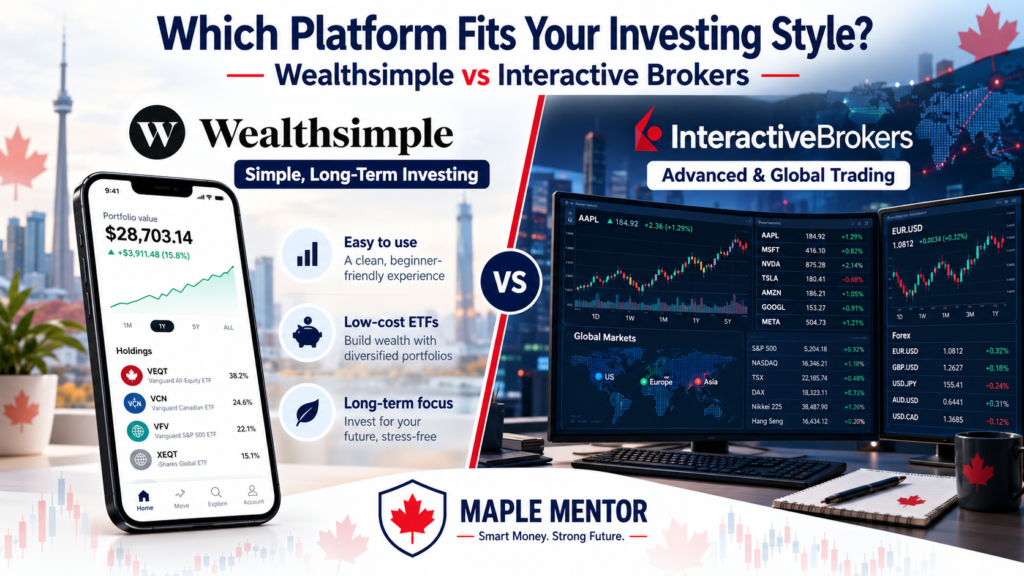 Wealthsimple vs Interactive Brokers for beginners, passive ETF investors, and active traders in Canada