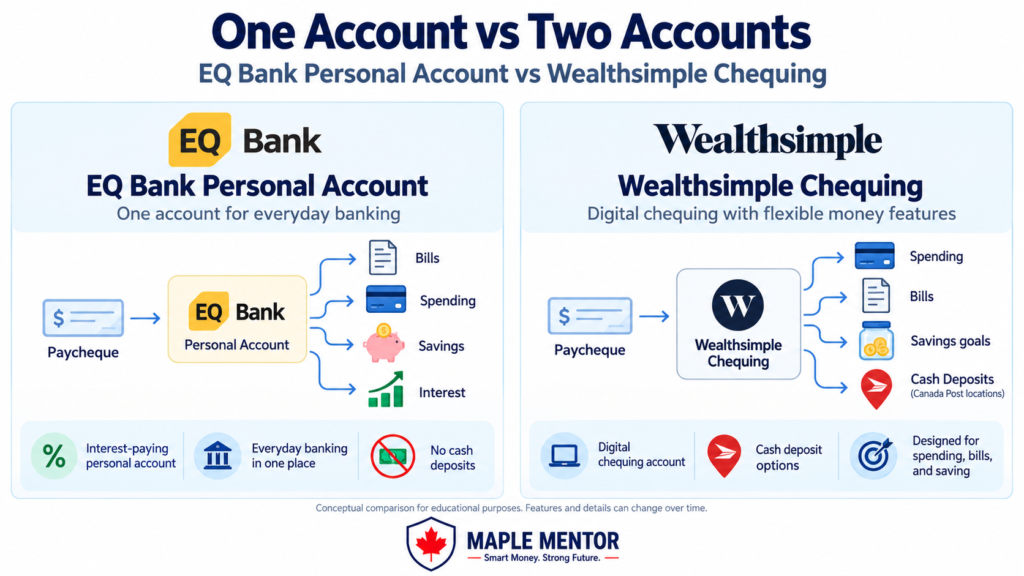 eq bank vs wealthsimple chequing EQ Bank vs Wealthsimple Chequing comparison Canada