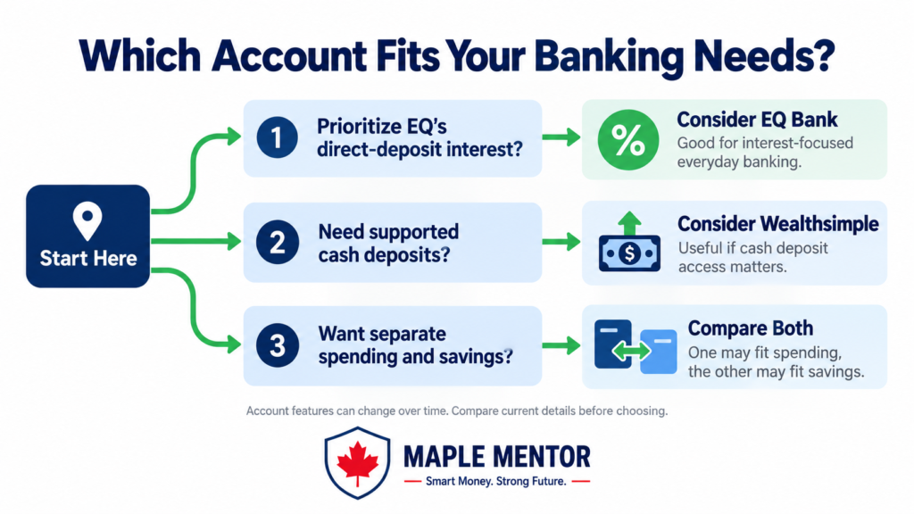 which account fits your banking needs EQ Bank vs Wealthsimple everyday banking decision guide